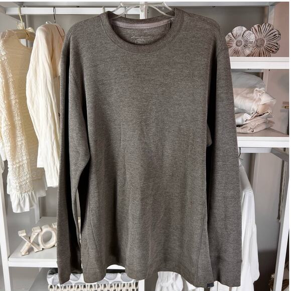 Eddie Bauer men's size Large Tall lightweight knit sweater, brown, casual #1740 - Picture 1 of 7